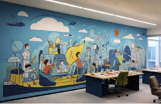 寿县办公室墙绘的特点。