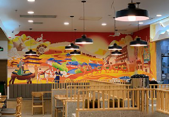 寿县商业空间彩绘介绍。