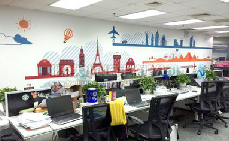 寿县教你设计办公室墙绘的方法。